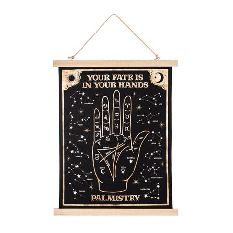 "Fate is in Your Hands" Palmistry Astrology Hand Chart Wall Hanging Art
