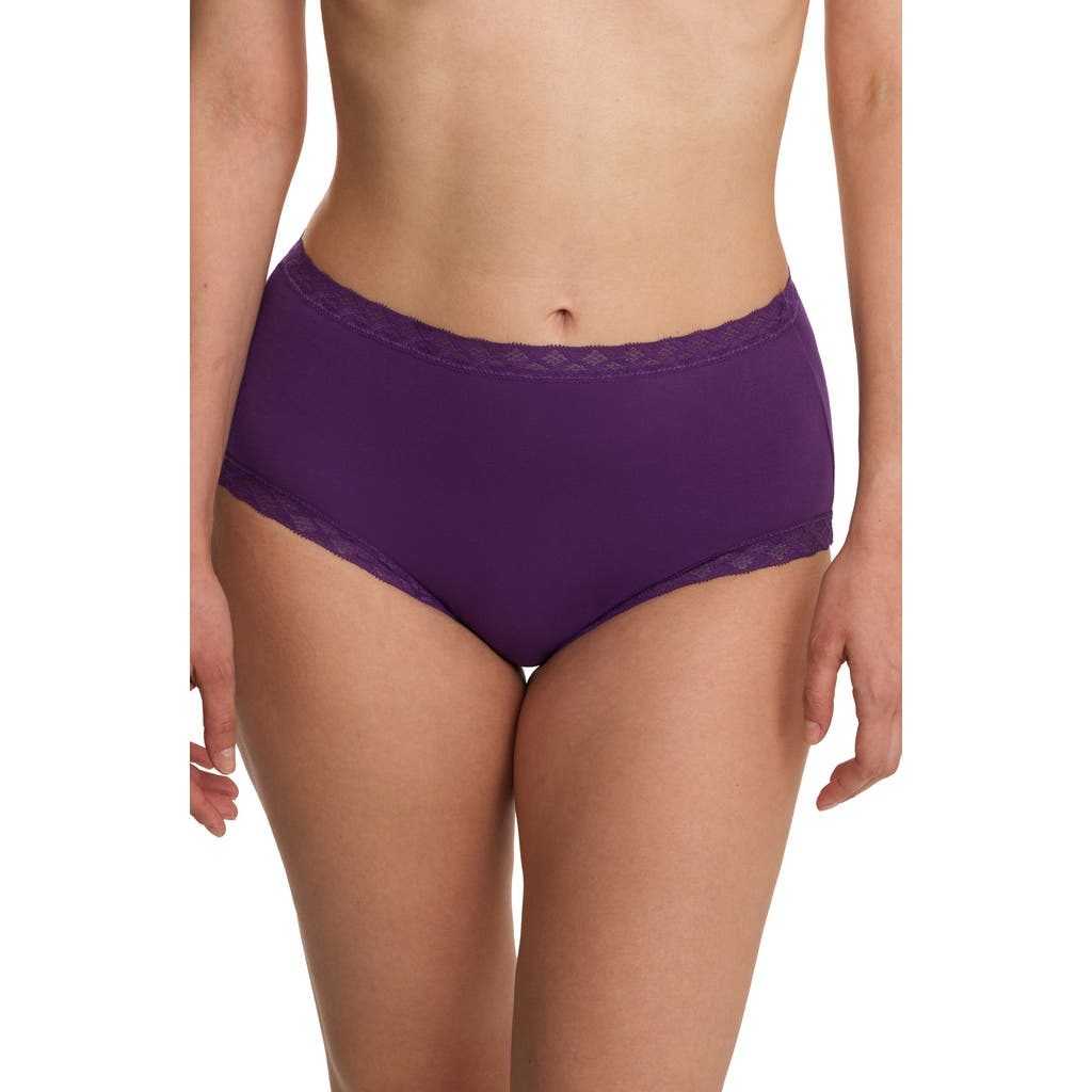 Natori Bliss Stretch Cotton Full Briefs In Purple