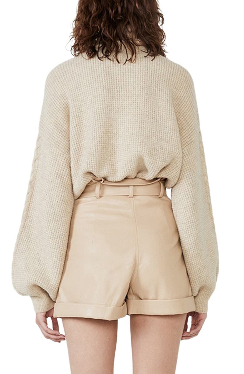 Bardot Maya Cable Detail Turtleneck Sweater, Alternate, color,