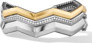 David Yurman Stax Zigzag Three-Row Cuff Bracelet in Sterling Silver, 17.4mm