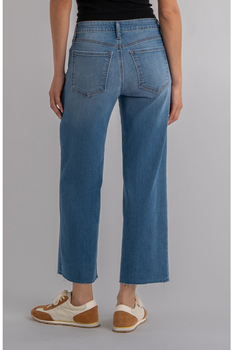 Raw Hem High Waist Ankle Wide Leg Jeans, Alternate, color, SOARING