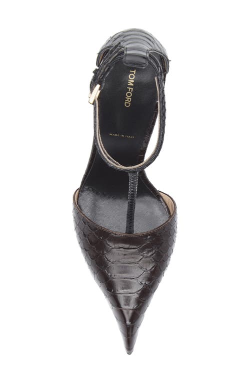 Tom Ford 90 Snake-effect Leather Pumps In Black