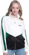 G-III 4HER BY CARL BANKS Women's G-III 4Her by Carl Banks White/Green New York Jets Rally Rhinestone Full-Zip Track Jacket