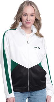 G-III 4HER BY CARL BANKS Women's G-III 4Her by Carl Banks White/Green New York Jets Rally Rhinestone Full-Zip Track Jacket