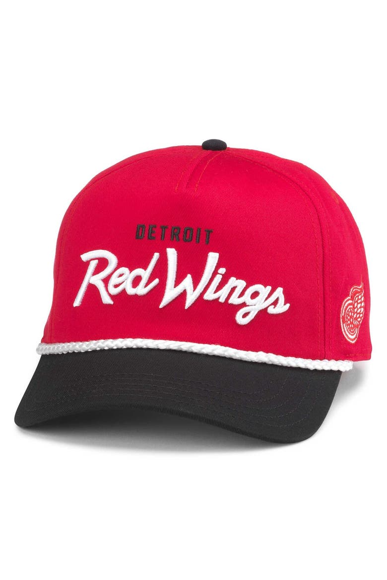 Men's American Needle Red/Black Detroit Red Wings Roscoe Washed Twill Adjustable Hat, Main, color, Red
