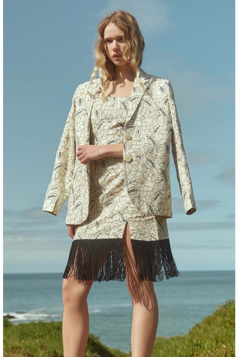 Doris Embroidered Blazer, Alternate, color, Floral Outline Embroidery