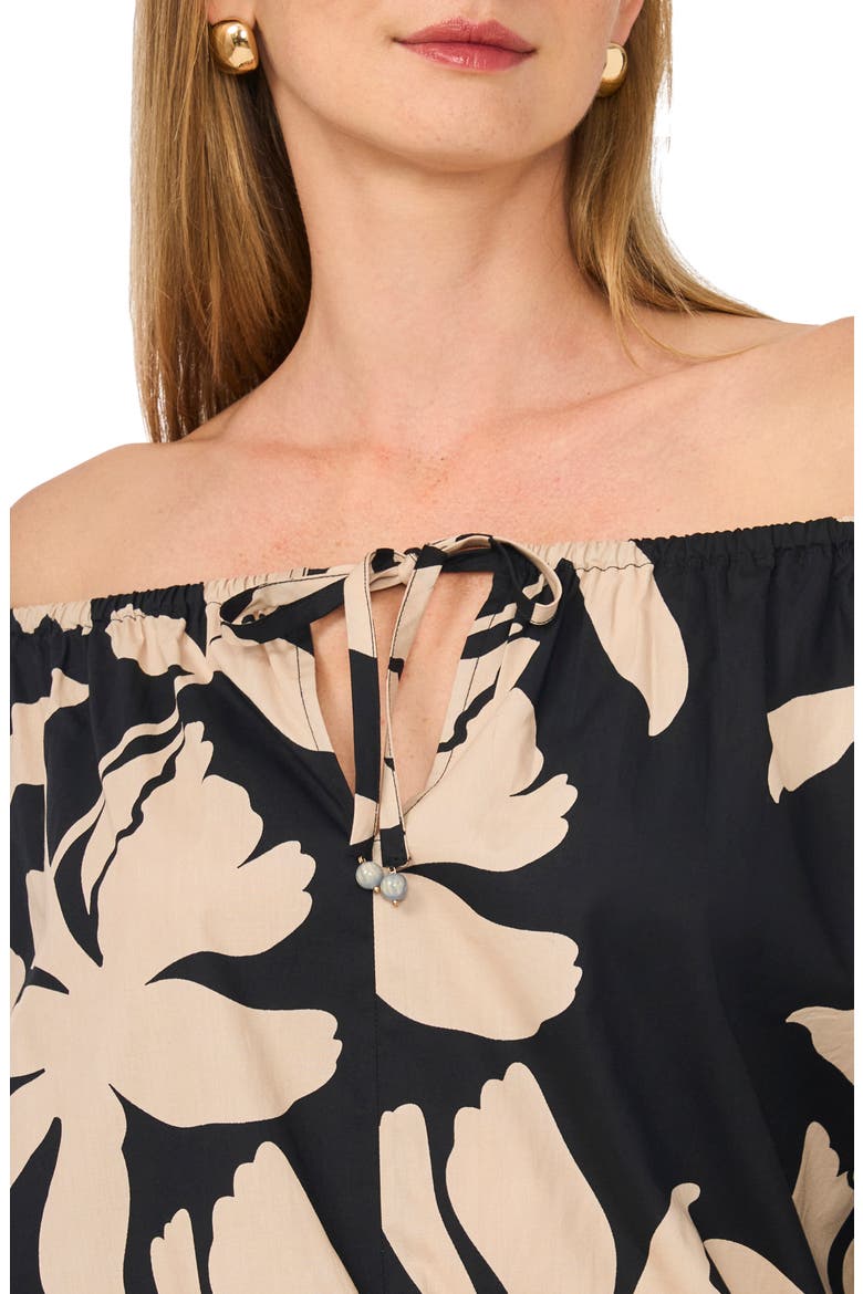 Off the Shoulder Drawstring Crop Top, Alternate, color, MACADAMIA