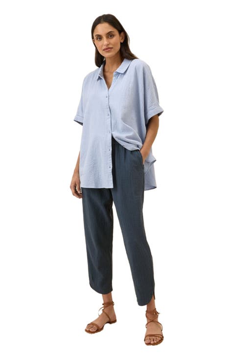 Organic Cotton Coastal Double Gauze Oversized Shirt