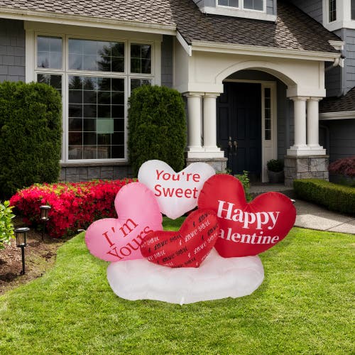 Northlight Led Lighted Inflatable Valentine's Day Conversation Hearts Outdoor Decoration In Red