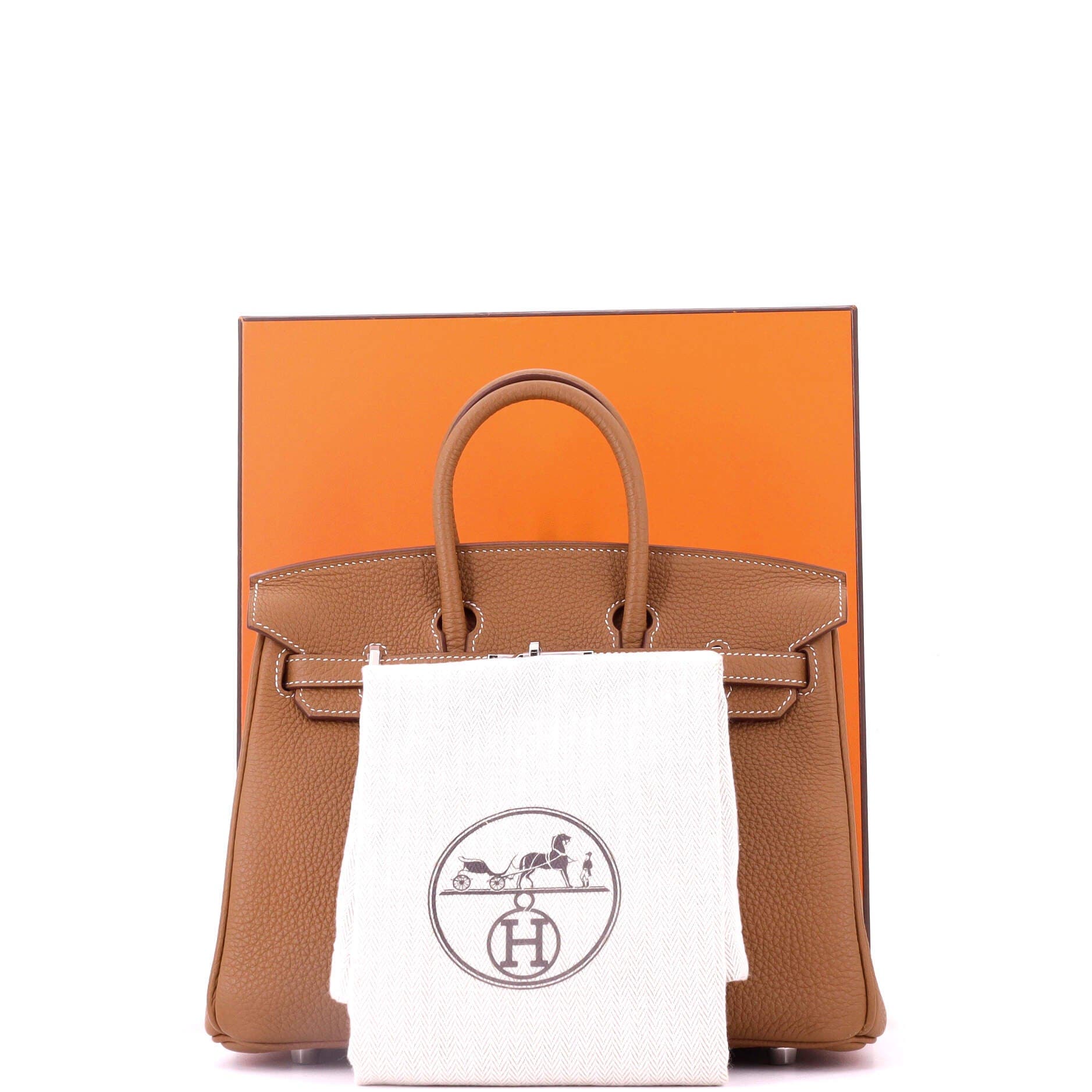 Birkin Handbag Brown Togo with Palladium Hardware 25, Alternate, color, Metallic Gold