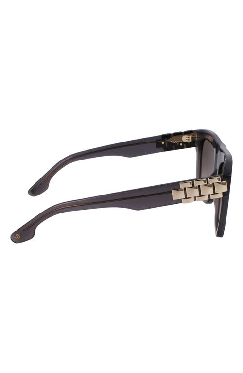Victoria Beckham Chain Pouch 52mm Modified Rectangular Sunglasses In Gray