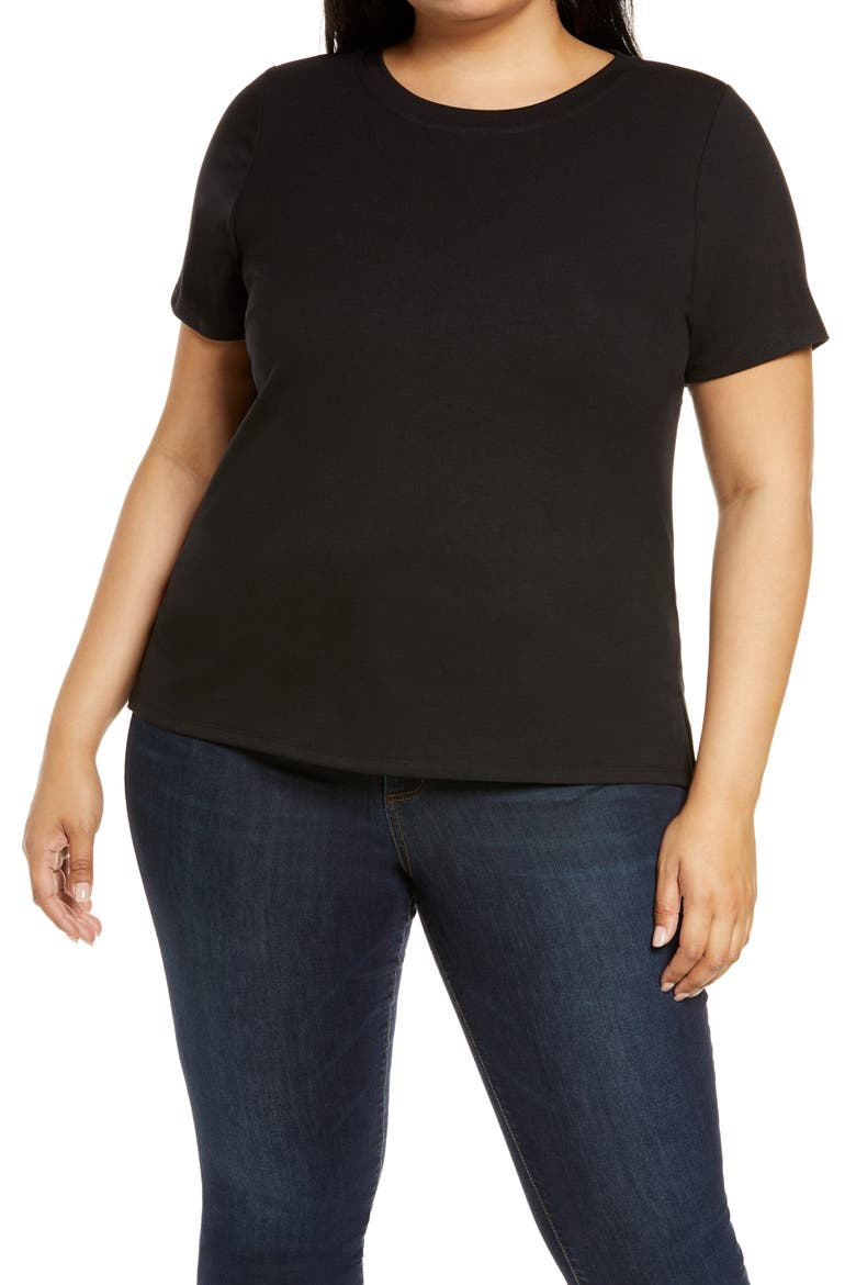 Crewneck T-Shirt, Main, color, RICH BLACK
