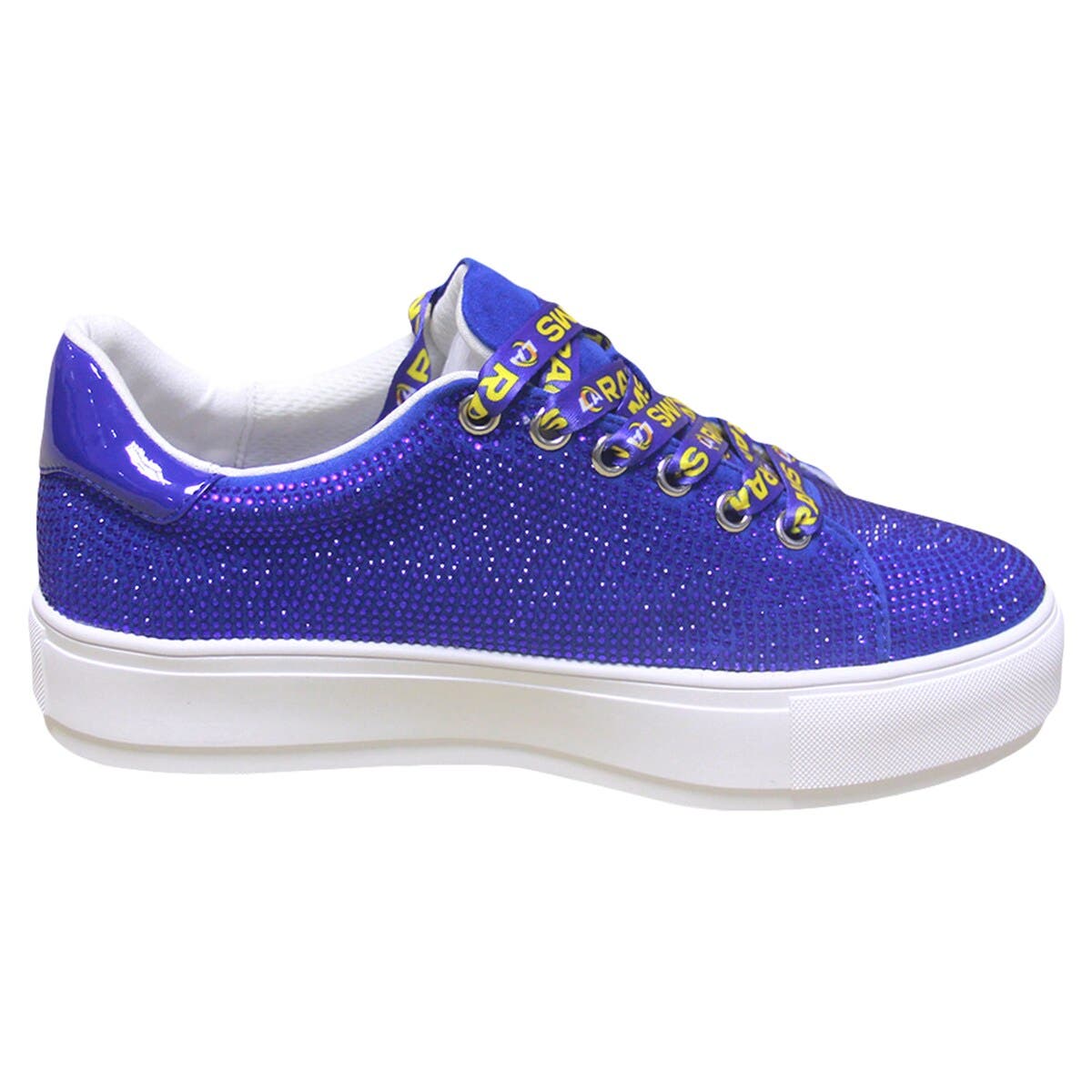 CUCE Women's Cuce Royal Los Angeles Rams Team Color Crystal Sneakers, Alternate, color, 