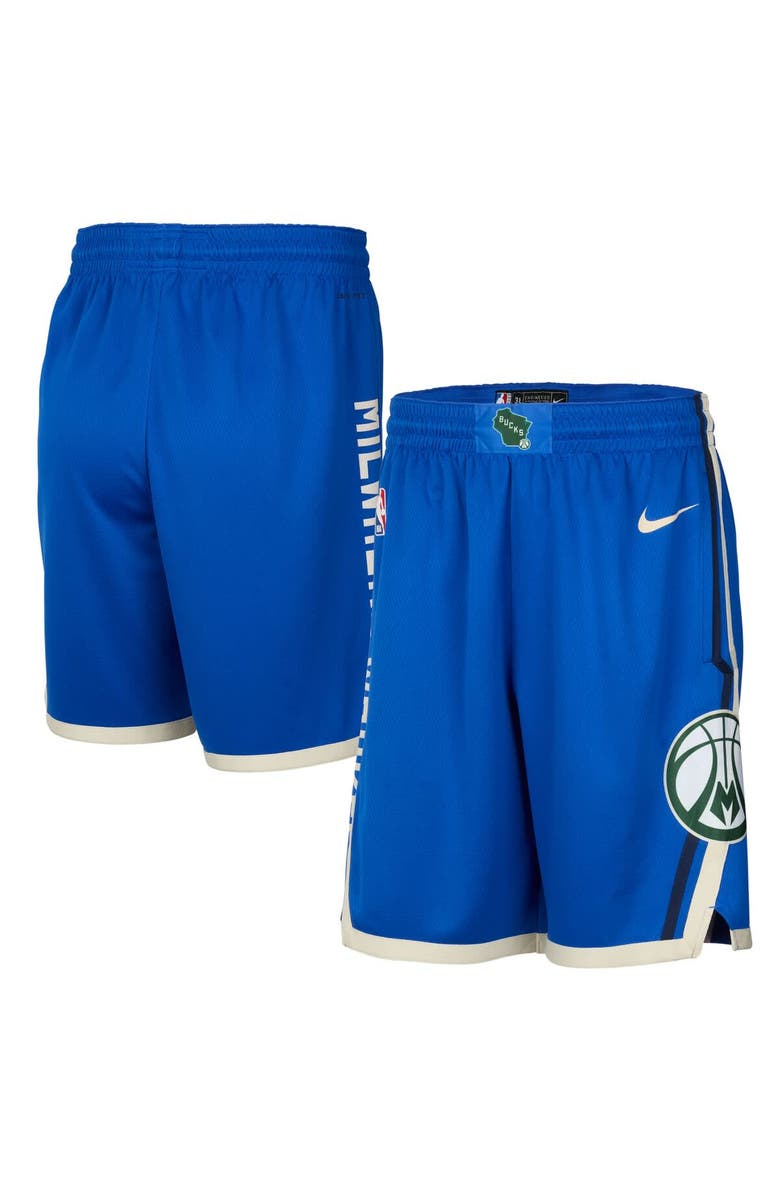 Nike Men's Nike Royal Milwaukee Bucks 2024/25 City Edition Swingman Shorts, Main, color,