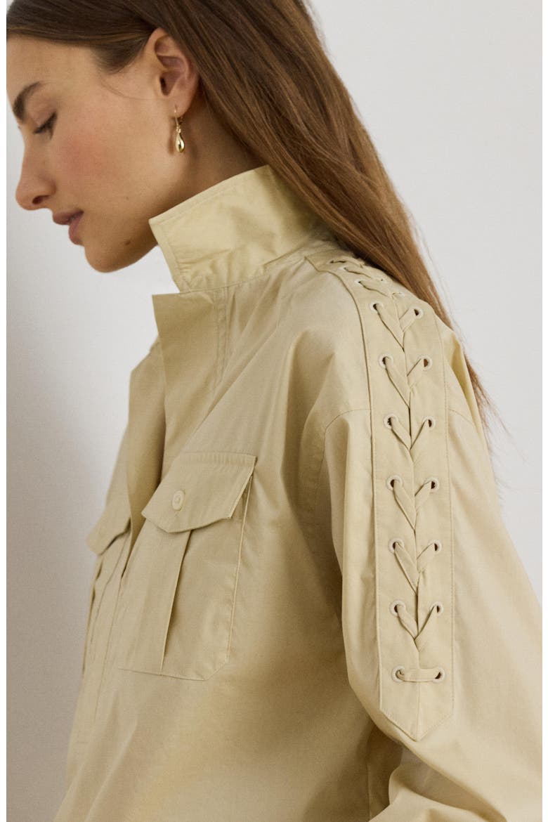 Silky Stretch Cotton Utility Shirt, Alternate, color, SAND BROWN