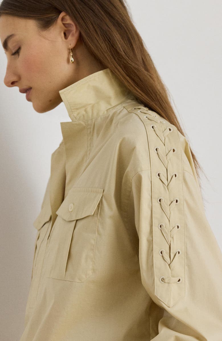 Lauren Ralph Lauren Silky Stretch Cotton Utility Shirt, Alternate, color, Sand Brown