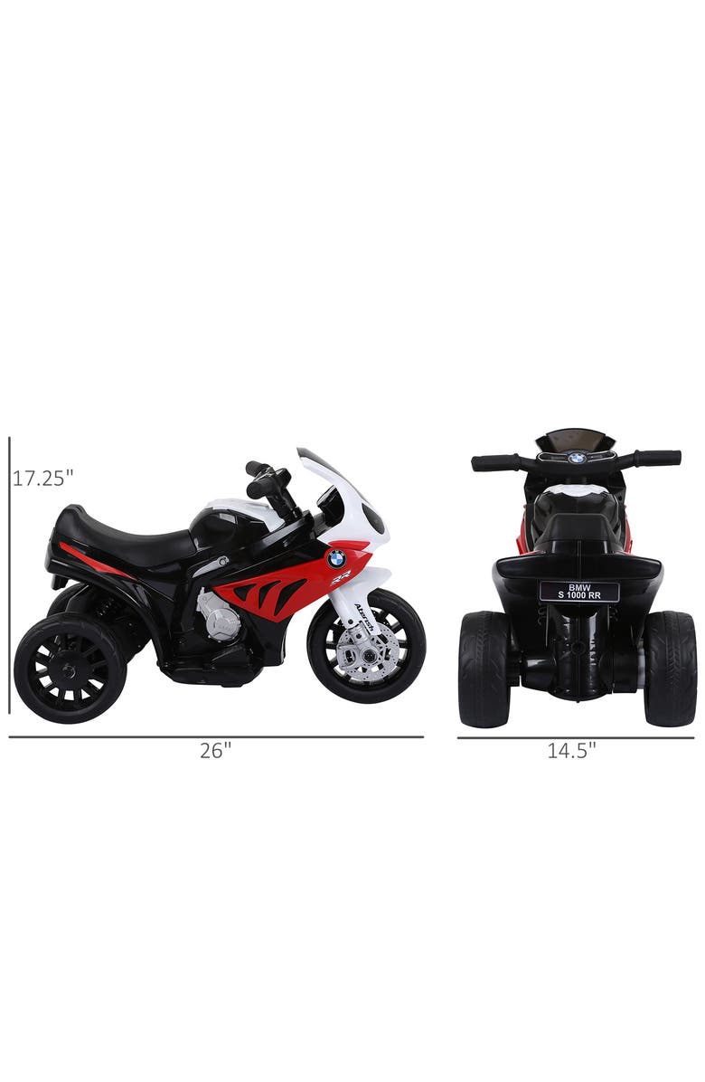 Aosom 6V Licensed BMW Ride On Motorcycle with Headlight, Music, Alternate, color, Red