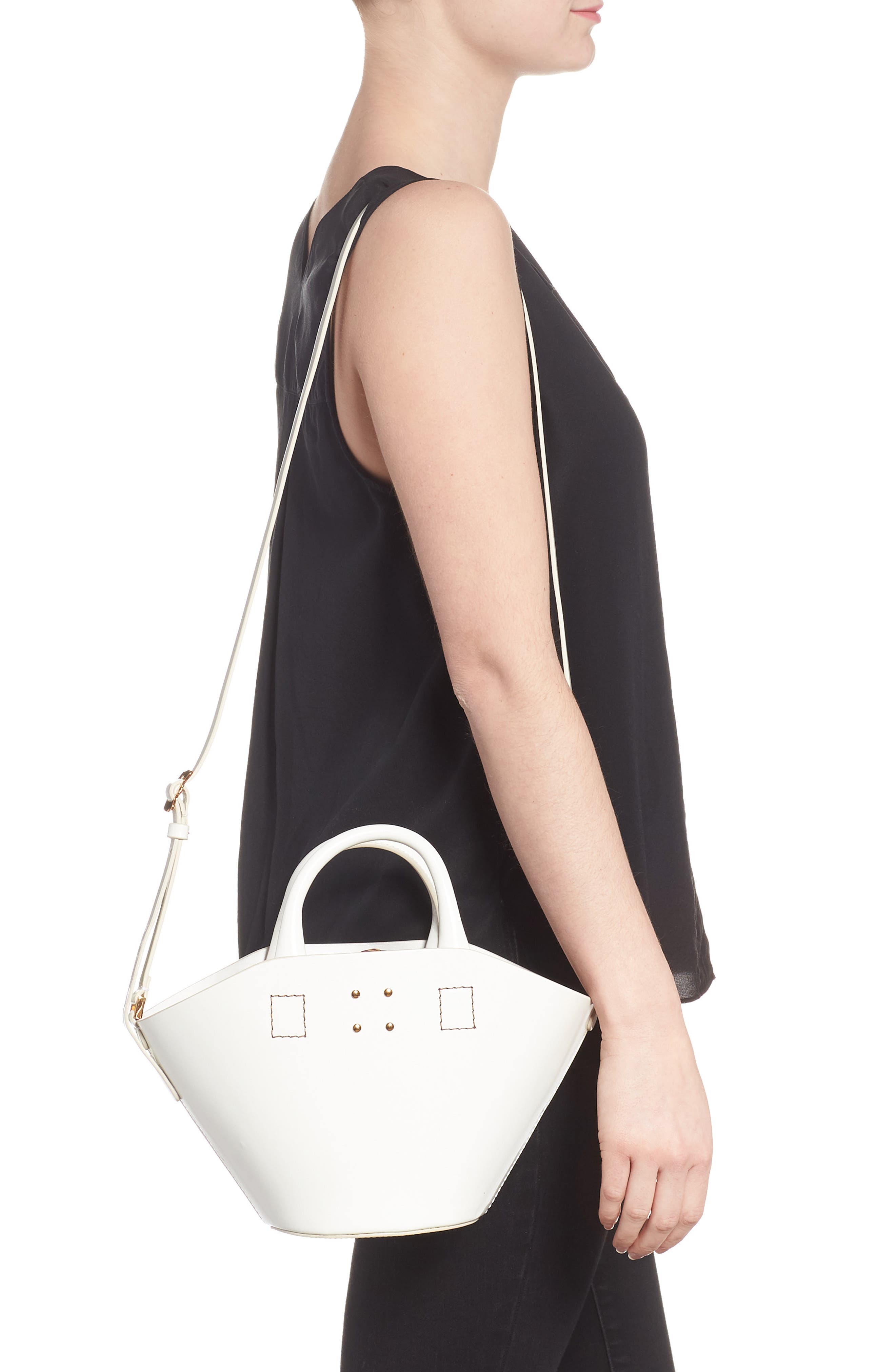TRADEMARK Small Leather Bucket Bag, Alternate, color, 