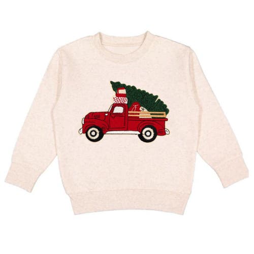 Sweet Wink Christmas Truck Patch Sweatshirt In Pink