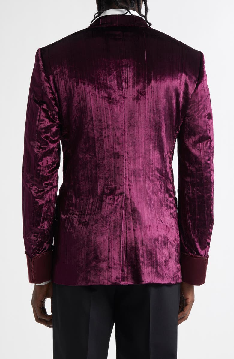 Dolce&Gabbana Double Breasted Velvet Jacket, Alternate, color, F0130 Melanzana Scurissimo