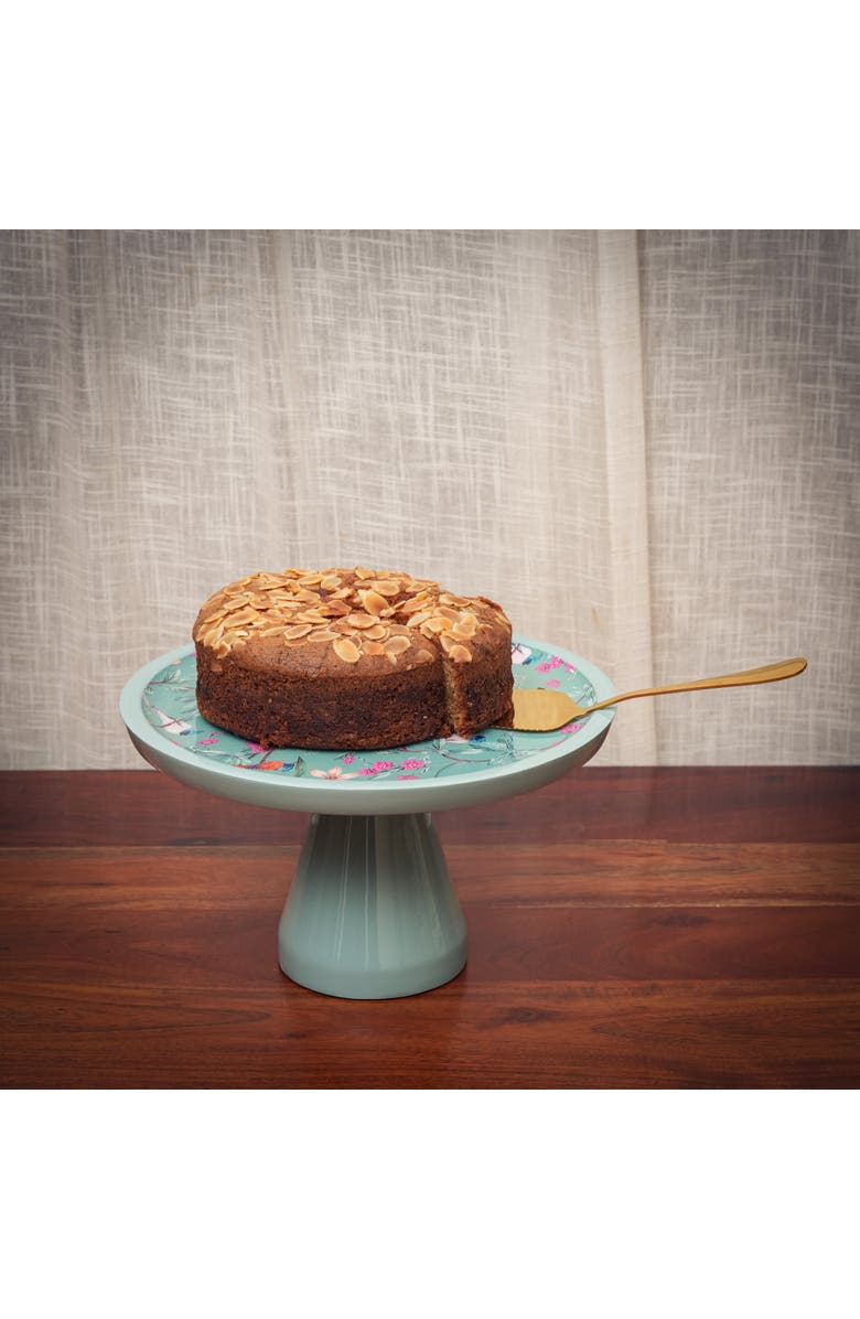 Mela Artisans Aqua Flora Pedestal Cake Stand, Alternate, color, Aqua Flora