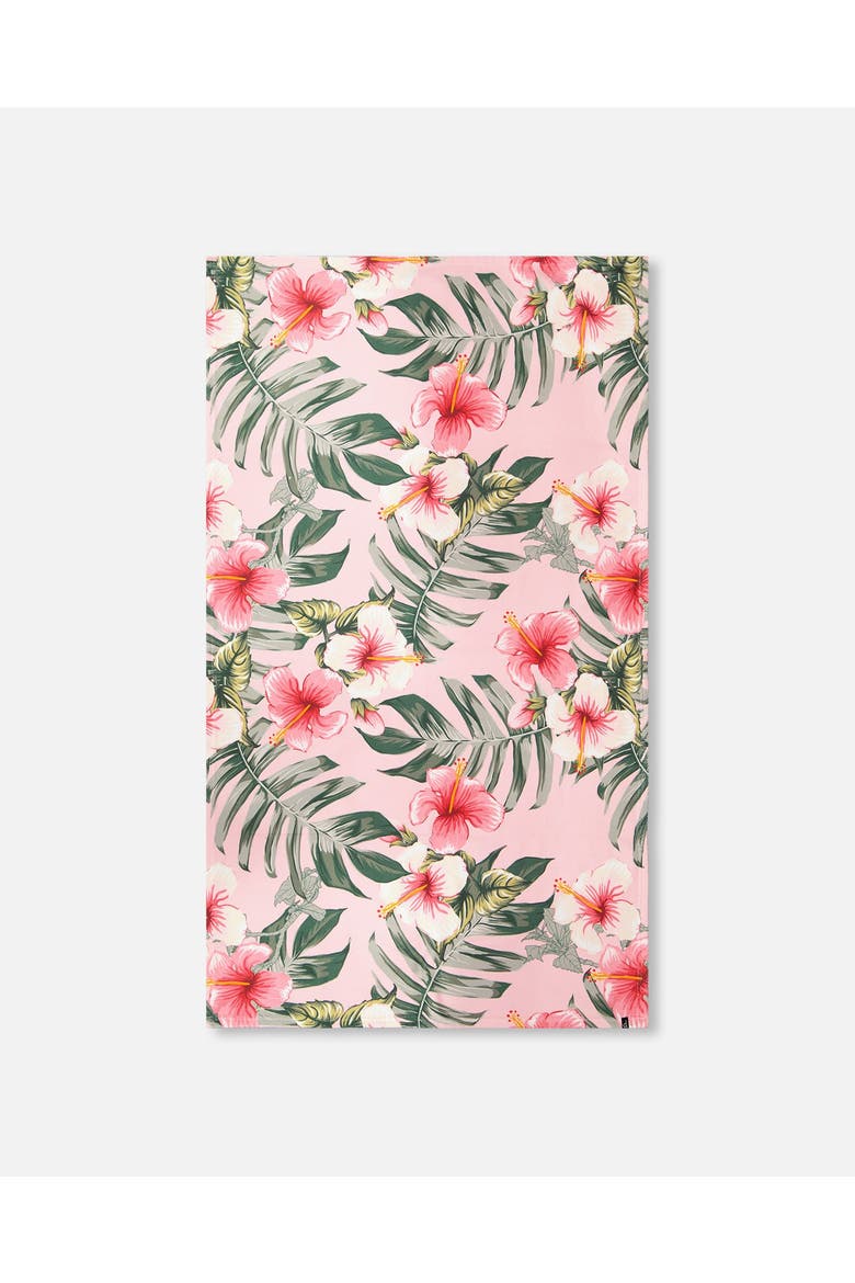 Lightweight Hibiscus Beach Towel, Main, color, Pink Hibiscus Print