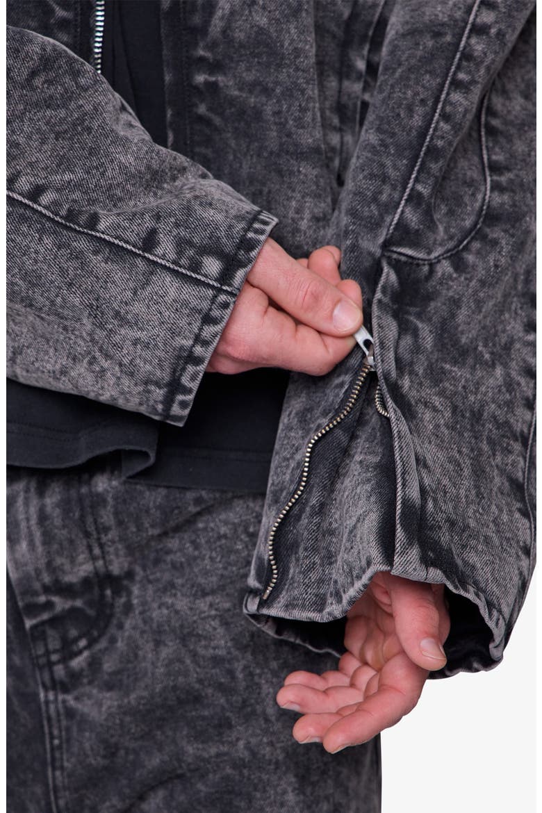 Moto Denim Jacket, Alternate, color, VINTAGE BLACK