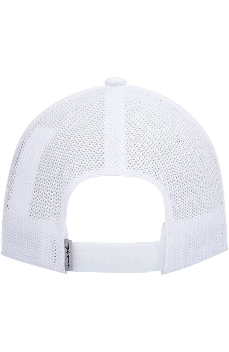 TravisMathew Men's Travis Mathew White Widder 2.0 Trucker Snapback Hat, Alternate, color, 