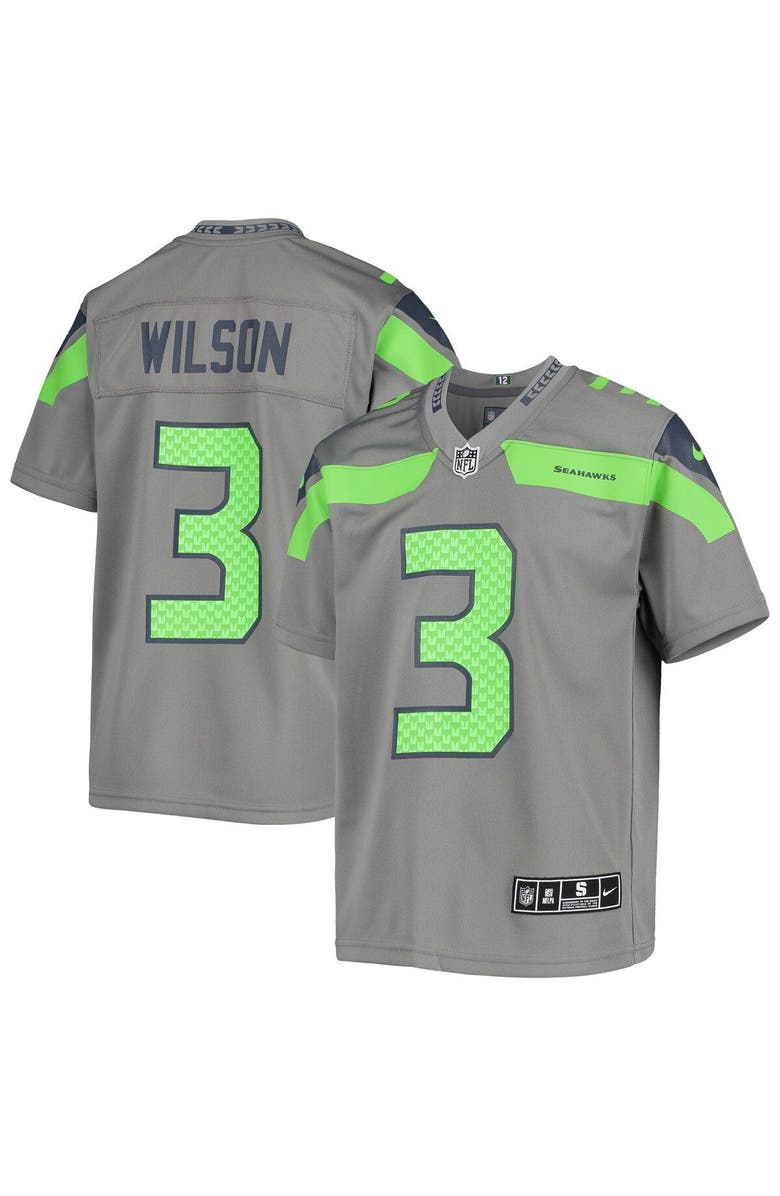 Nike Youth Nike Russell Wilson Gray Seattle Seahawks Inverted Team Game Jersey, Main, color,