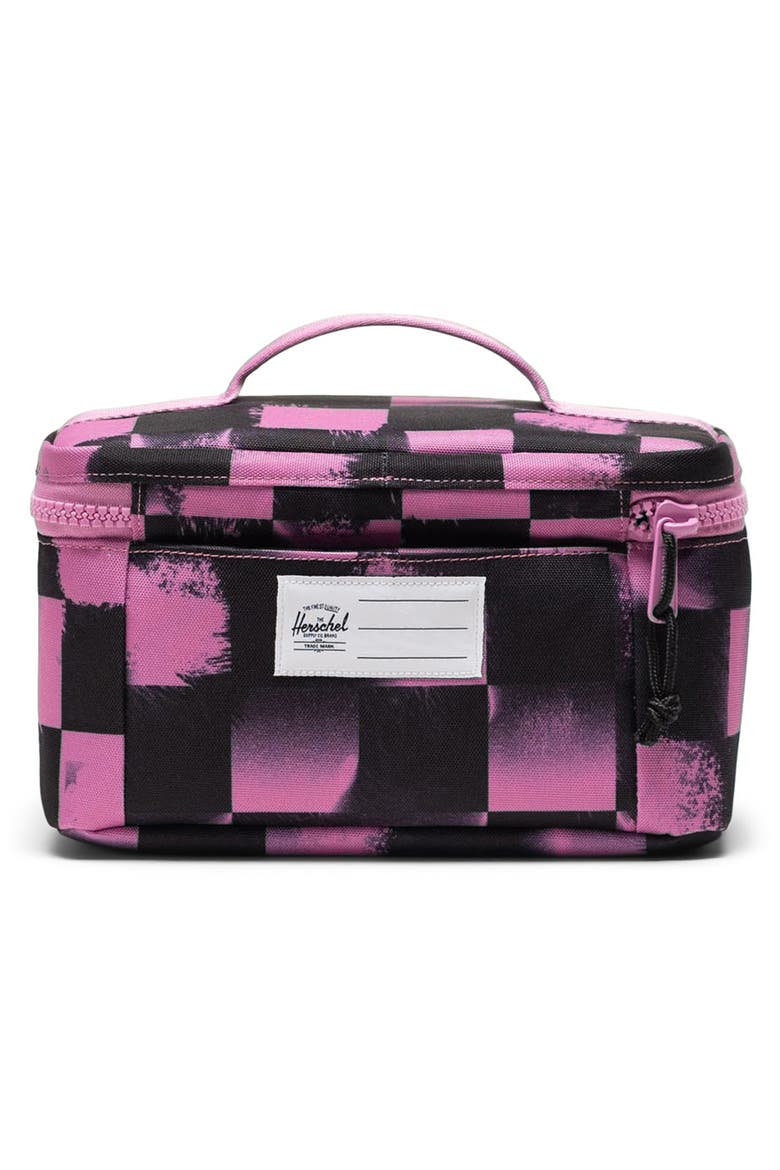 Kids' Heritage Lunch Bag, Alternate, color, STENCIL CHECKER OPERA MAUVE