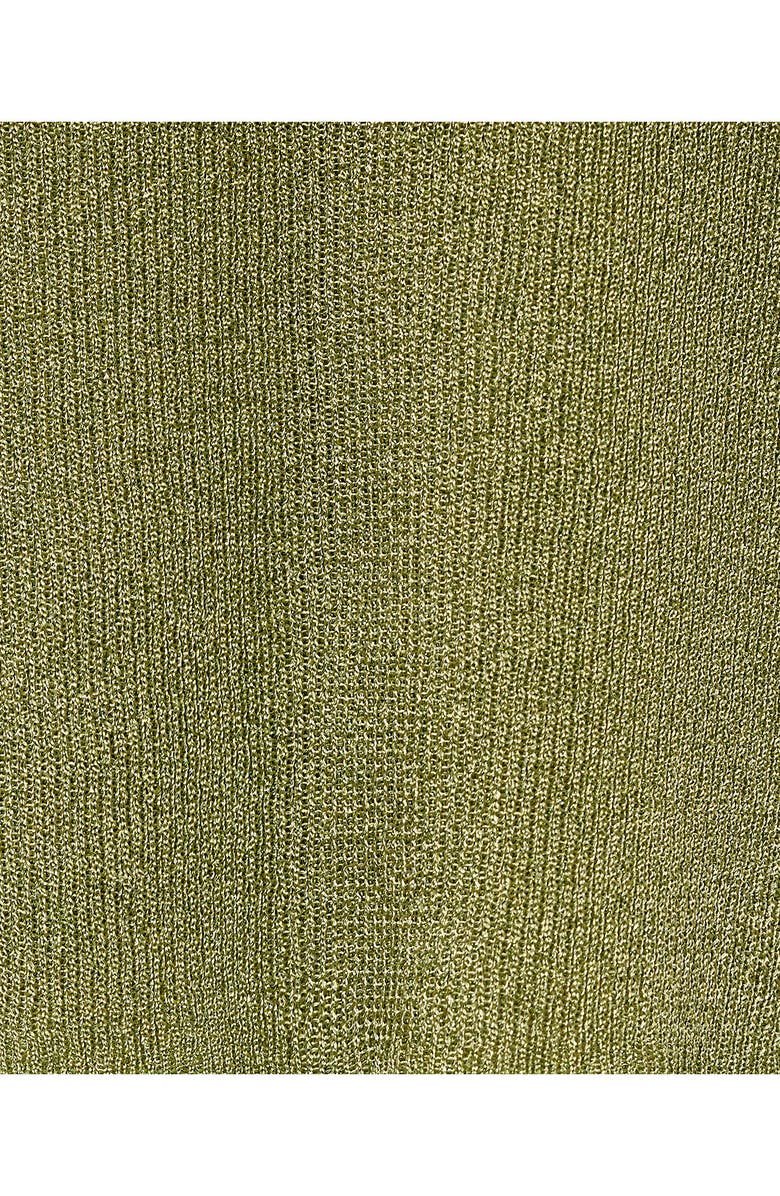 MANGO Metallic Polo Sweater, Alternate, color, Pastel Green