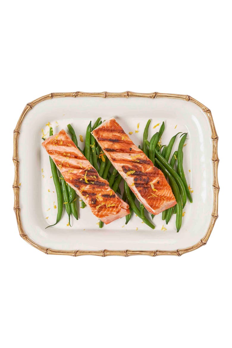 Bamboo Ceramic Rectangular Platter, Alternate, color, BAMBOO/ NATURAL