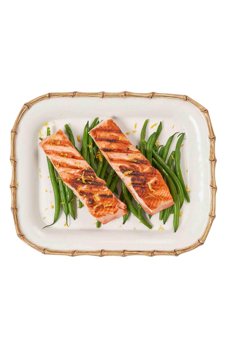 Juliska Bamboo Ceramic Rectangular Platter, Alternate, color, Bamboo/ Natural