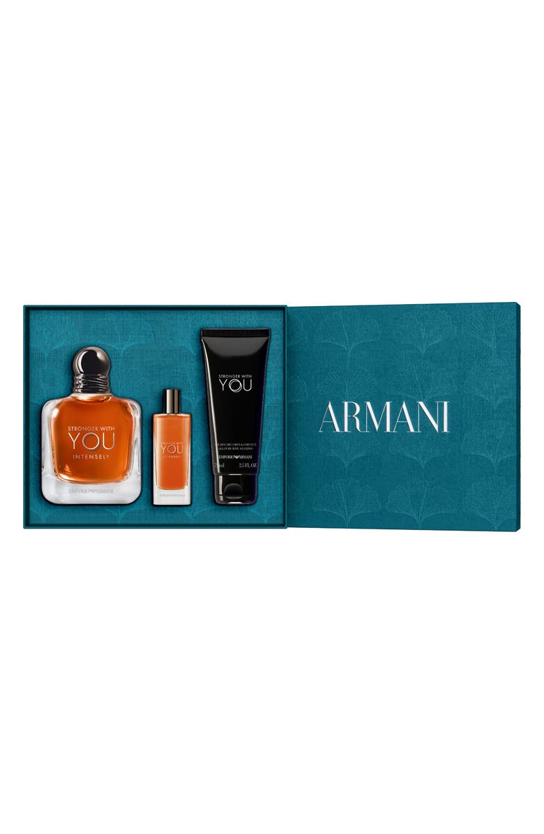 ARMANI beauty Stronger With You Intensely 3-Piece Cologne Gift Set $163 Value, Alternate, color,