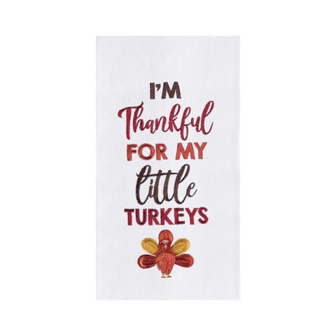 Little Turkey Embroidered Flour Sack Dishtowel