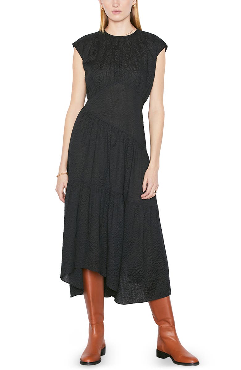 FRAME Gathered Seam Midi Dress, Main, color,