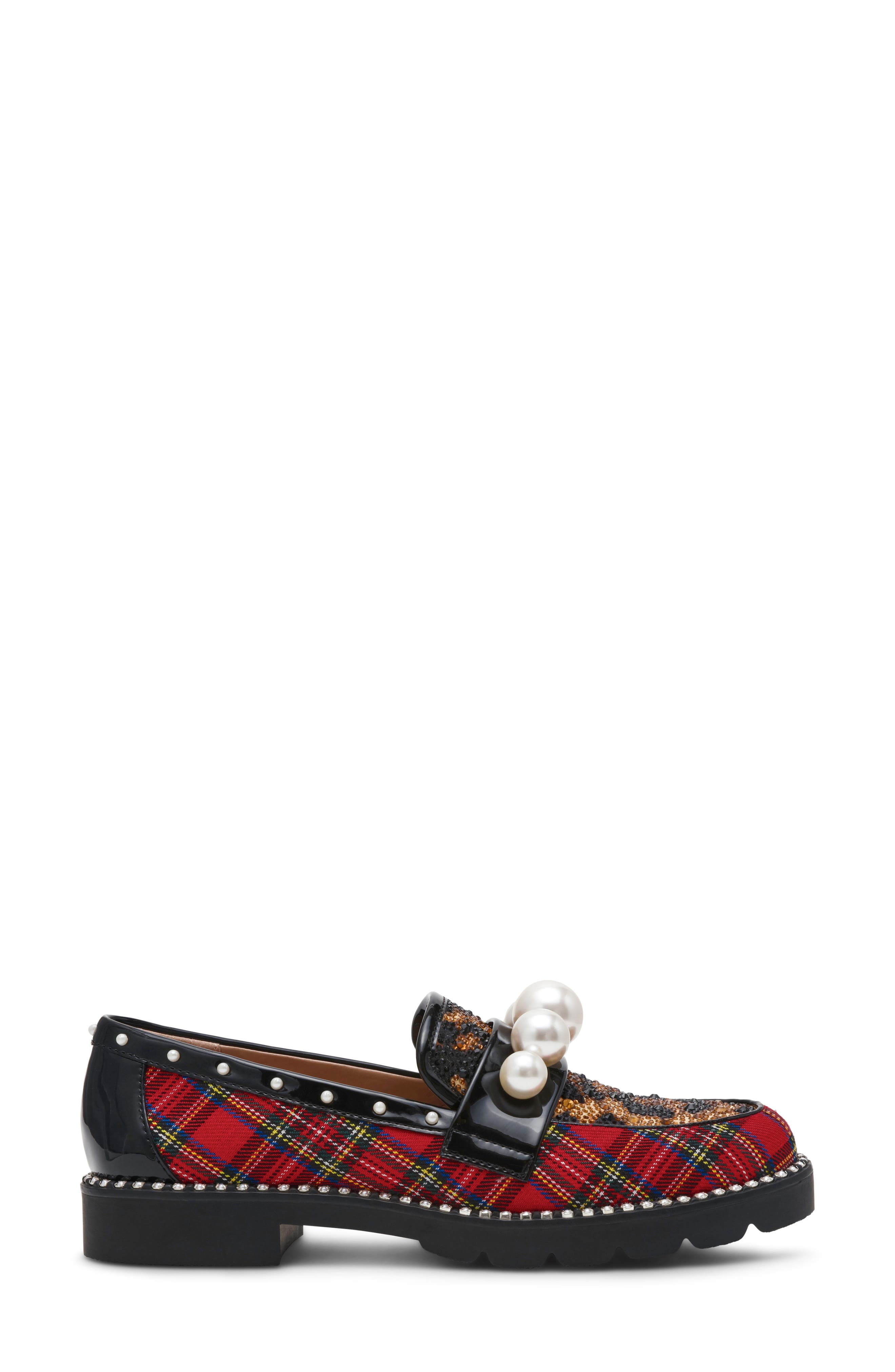 Betsey Johnson Harloe Loafer, Alternate, color, Red Plaid