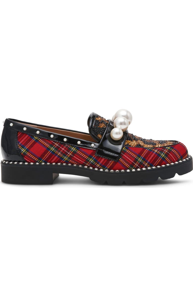 Betsey Johnson Harloe Loafer, Alternate, color, Red Plaid