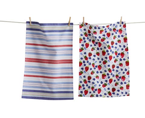 Tossed Berries Dishtowel S/2 Multi Cotton Everyday