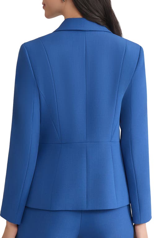 Kasper Stretch Crepe One-button Blazer In Blue