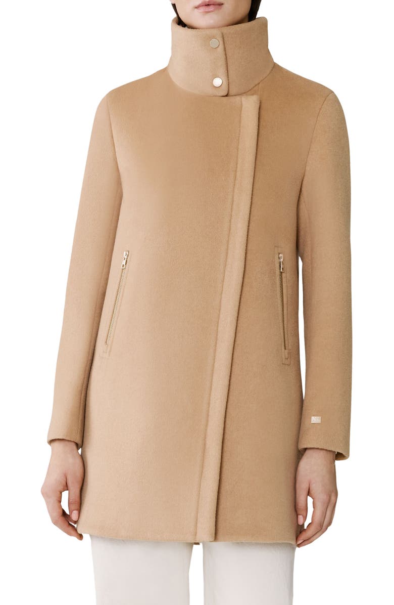 Soia & Kyo Abbi Wool Blend Coat with Removable Quilted Puffer Bib, Main, color, Teak