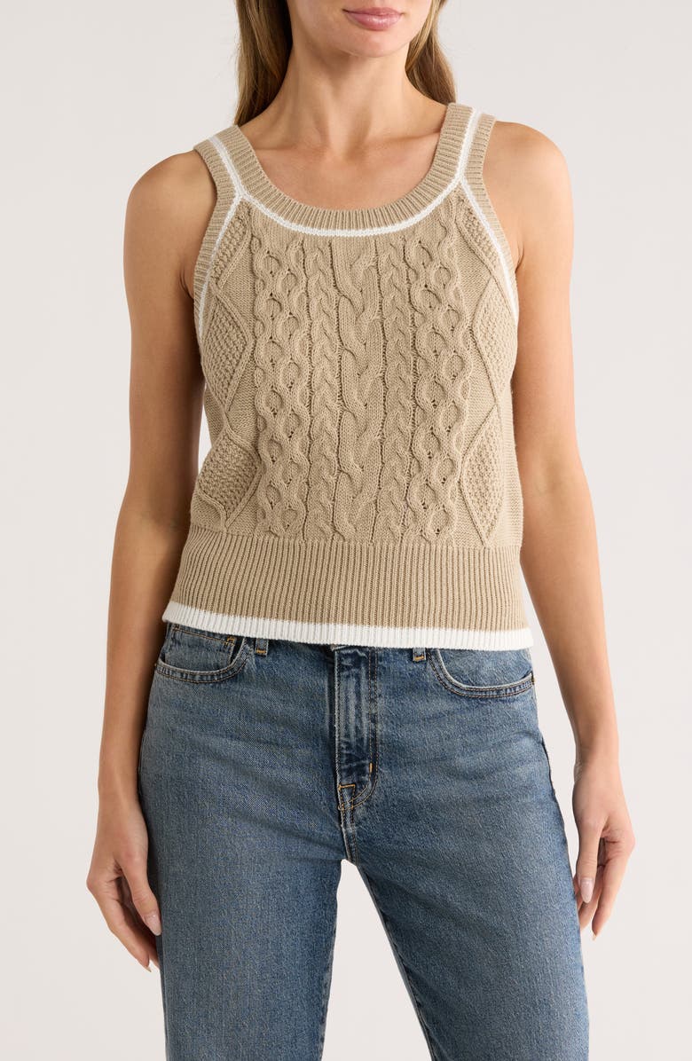 RDI Cable Knit Camisole Sweater, Main, color, Cuban Sand