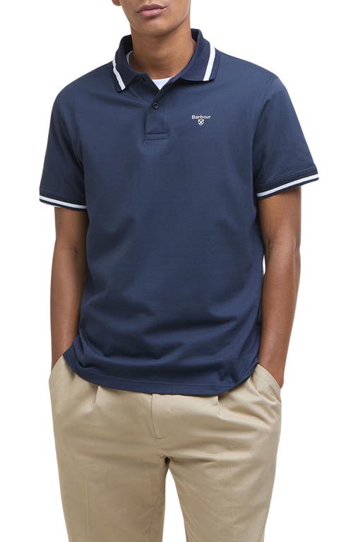 Shop Barbour Ferrybridge Lightweight Tipped Cotton Piqué Polo In Navy