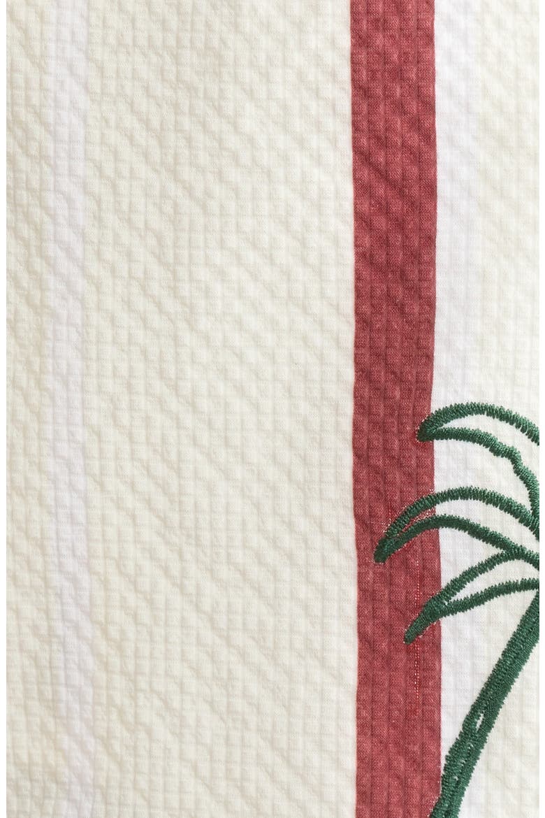 Palm Embroidered Stripe Swim Trunks, Alternate, color, GREEN/ WHITE