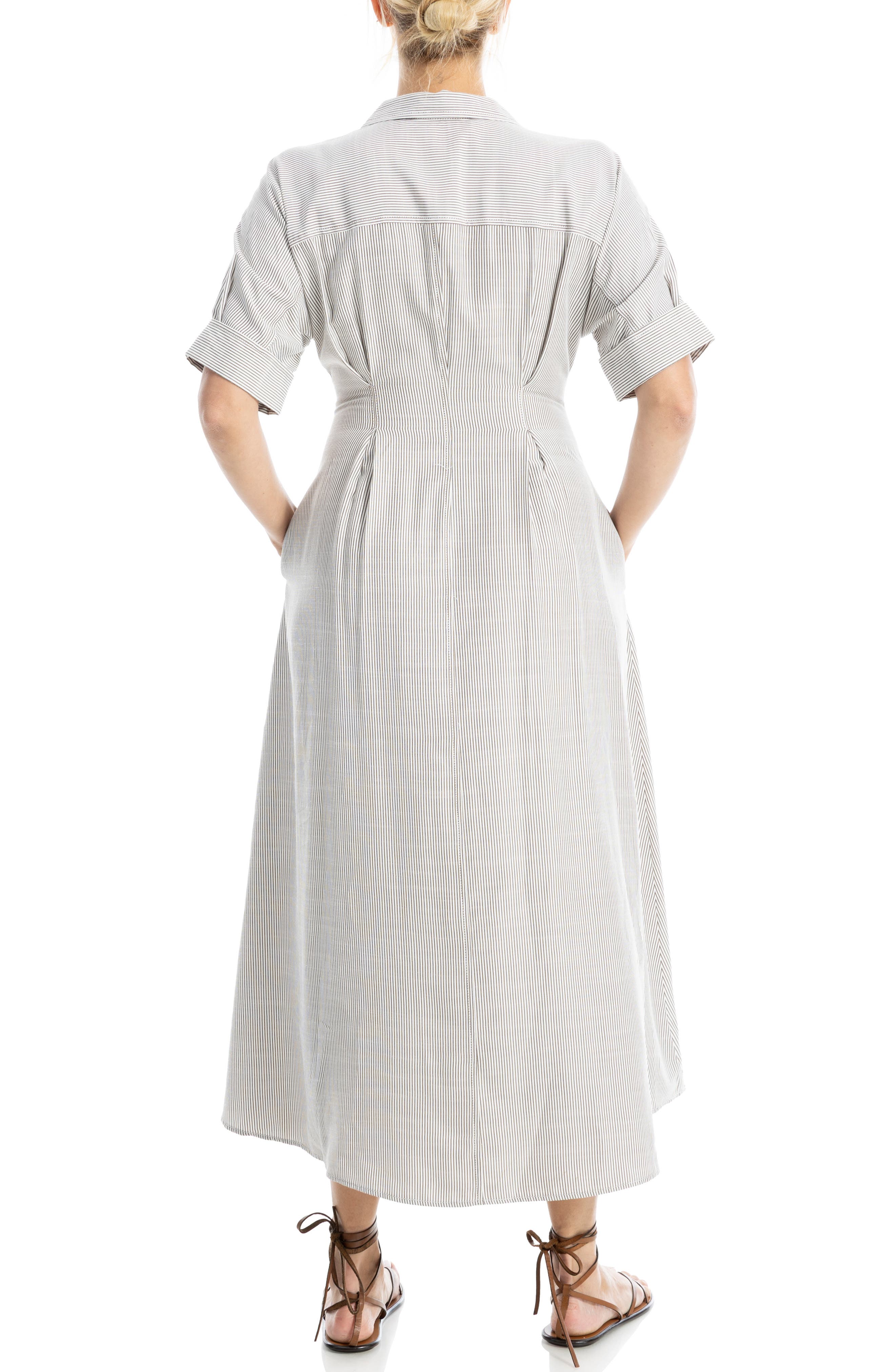 Stripe Short Sleeve Maxi Shirtdress - image 2