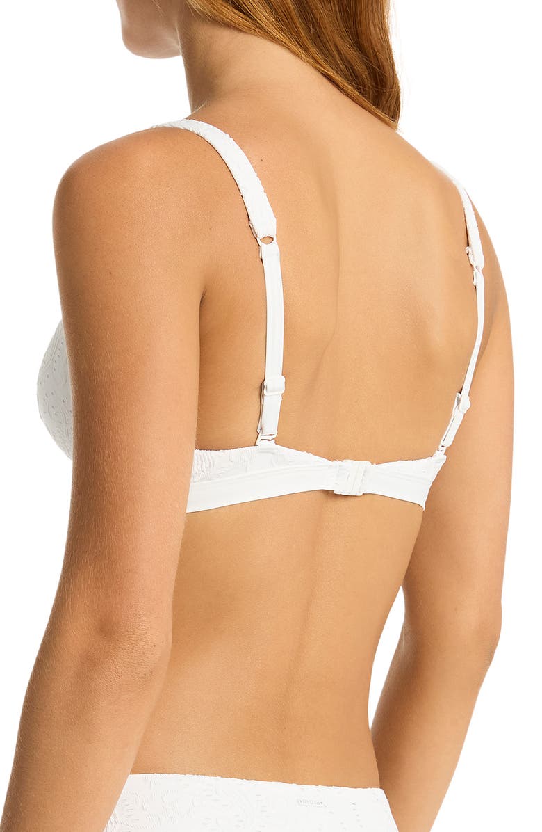 Sea Level Interlace Longline Bikini Top, Alternate, color, 