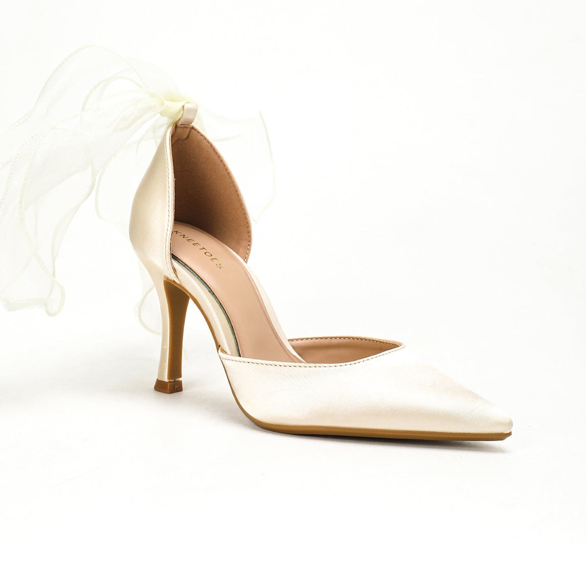Deena Bridal Bow Heels, Main, color, White