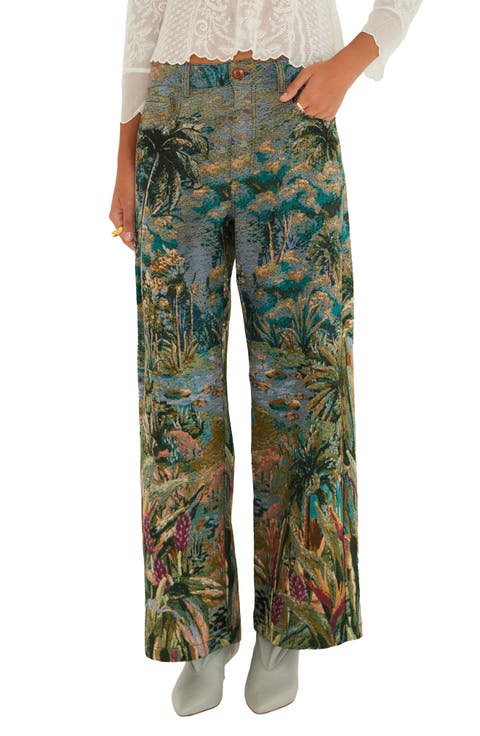 Petricor Jacquard Wide Leg Pants