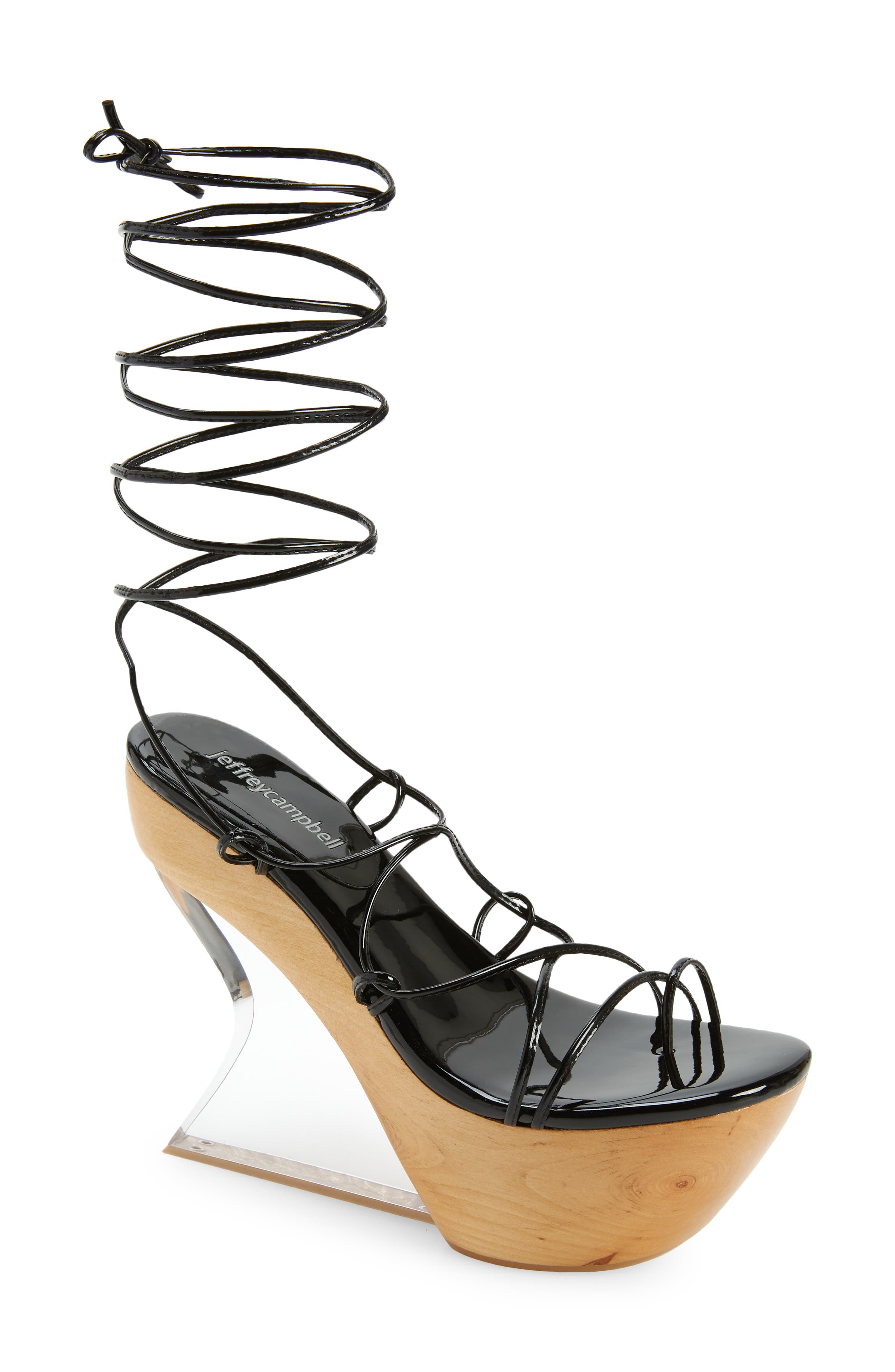 Jeffrey Campbell Droid Ankle Tie Platform Wedge Sandal, Main, color, 