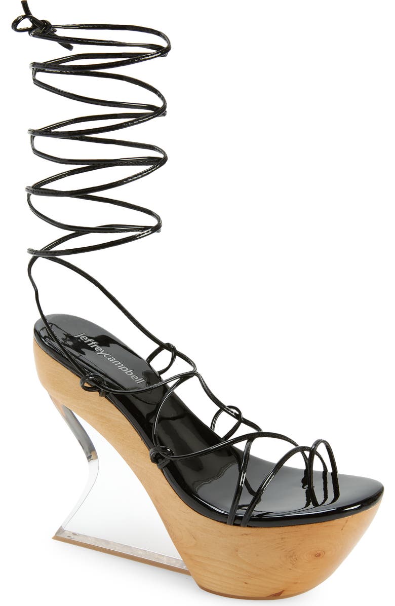 Jeffrey Campbell Droid Ankle Tie Platform Wedge Sandal, Main, color,